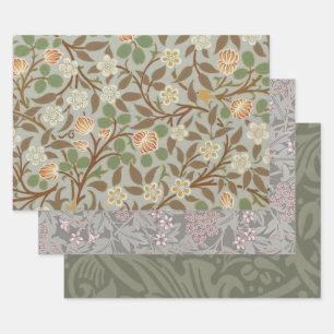 William Morris Kleeblatt Botanische Blume Geschenkpapier Set