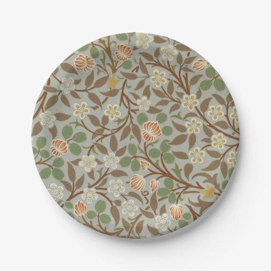 William Morris Kleeblatt Botanische Blume Pappteller (Vorderseite)