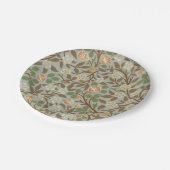 William Morris Kleeblatt Botanische Blume Pappteller (Schrägansicht)