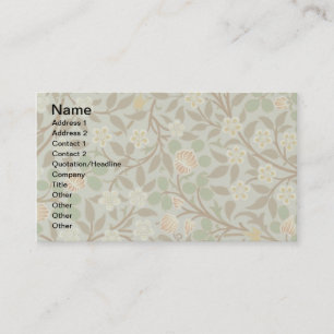 William Morris Kleeblatt Botanische Blume Visitenkarte