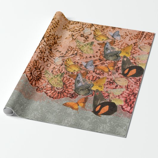William Morris LACE and BUTTERFLIES Wrapping Paper Geschenkpapier (Ungerollt)