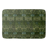 William Morris Large Green Blätter & Blue Blume Badematte (Vorderseite)