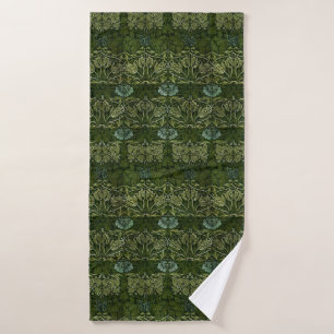 William Morris Large Green Blätter & Blue Blume Badhandtuch Set