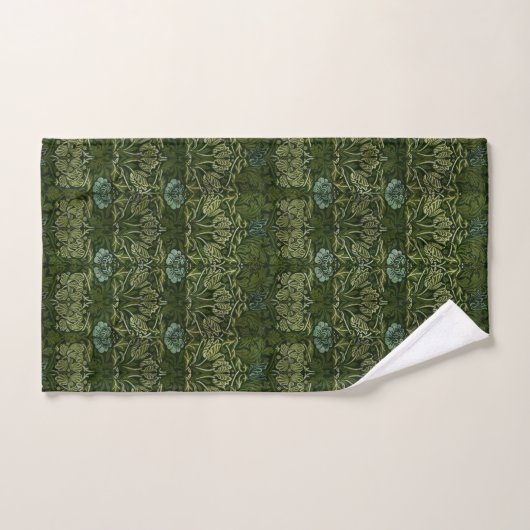 William Morris Large Green Blätter & Blue Blume Badhandtuch Set (Handtuch)