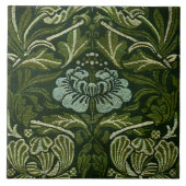 William Morris Large Green Blätter & Blue Blume Fliese (Vorderseite)