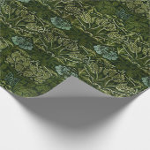 William Morris Large Green Blätter & Blue Blume Geschenkpapier (Ecke)