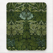 William Morris Large Green Blätter & Blue Blume Mousepad (Vorne)