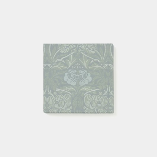 William Morris Large Green Blätter & Blue Blume Post-it Klebezettel (Vorderseite)