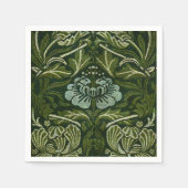 William Morris Large Green Blätter & Blue Blume Serviette (Vorderseite)