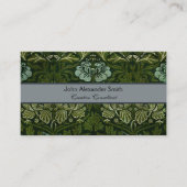 William Morris Large Green Blätter & Blue Blume Visitenkarte (Vorderseite)