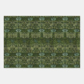 William Morris Large Green Leaves & Blue Flower Geschenkpapier Set (Vorderseite)