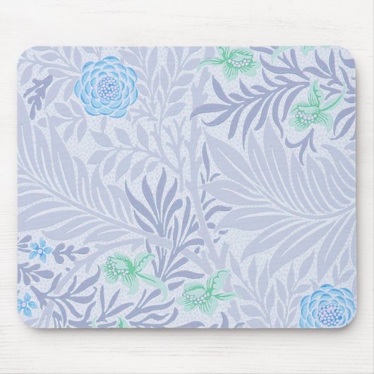 William Morris - Larkspur - Blaue Blumen und Blätt Mousepad (Vorne)