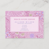 William Morris - Larkspur - Elegante Lila Blumen Visitenkarte (Vorderseite)