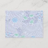 William Morris - Larkspur - Elegante Lila Blumen Visitenkarte (Rückseite)