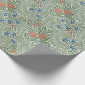 William Morris Larkspur Floral Green Pink Blue Geschenkpapier (Ecke)