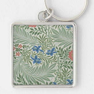 William Morris Larkspur Floral Green Pink Blue Schlüsselanhänger