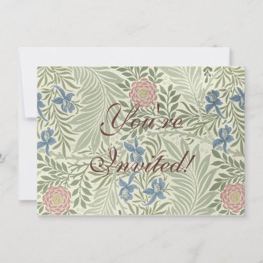 William Morris Larkspur Floral Wallpaper Einladung (Vorderseite)