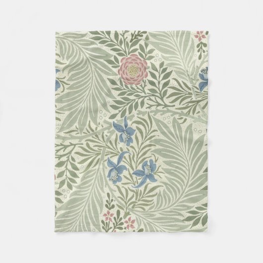 William Morris Larkspur Floral Wallpaper Fleecedecke (Vorderseite)