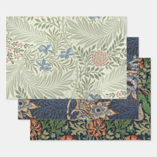 William Morris Larkspur Floral Wallpaper Geschenkpapier Set