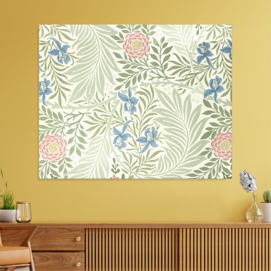 William Morris Larkspur Floral Wallpaper Leinwanddruck (Insitu (Wohnzimmer))