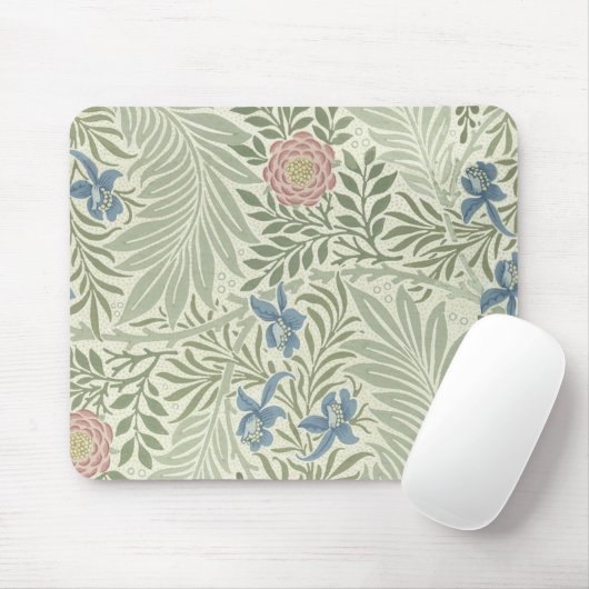 William Morris Larkspur Floral Wallpaper Pattern Mousepad (Mit Mouse)