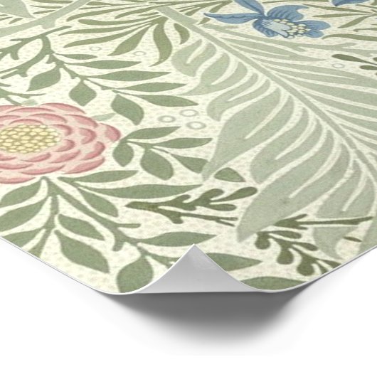 William Morris Larkspur Floral Wallpaper Pattern Poster (Ecke)