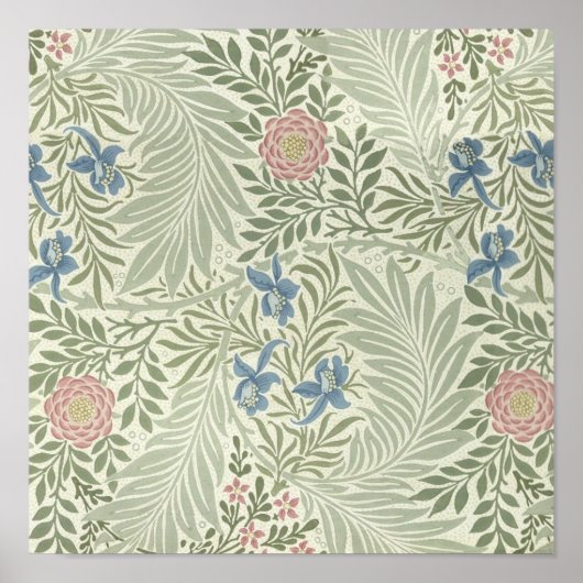William Morris Larkspur Floral Wallpaper Pattern Poster (Vorne)