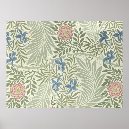William Morris Larkspur Floral Wallpaper Pattern Poster (Vorne)