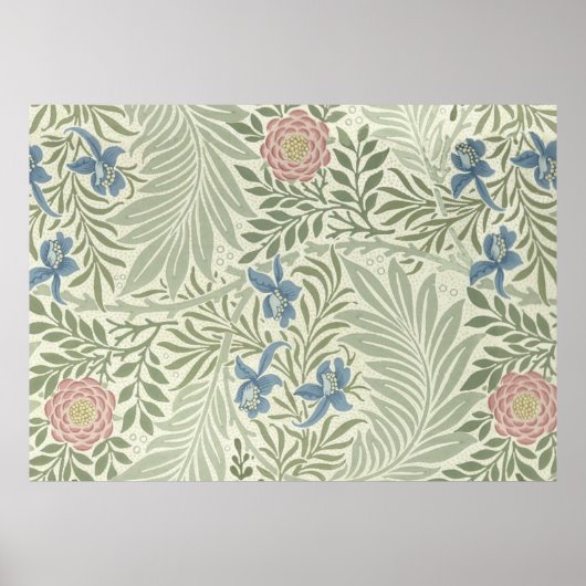 William Morris Larkspur Floral Wallpaper Pattern Poster (Vorne)