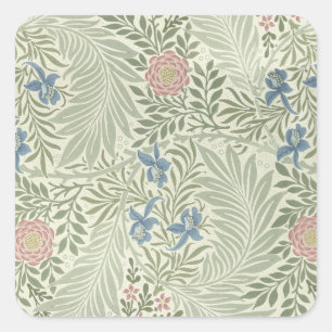 William Morris Larkspur Floral Wallpaper Quadratischer Aufkleber