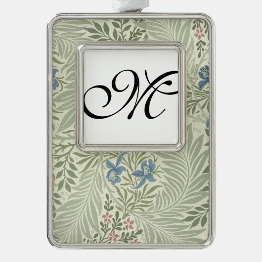 William Morris Larkspur Floral Wallpaper Rahmen-Ornament Silber (Vorderseite)