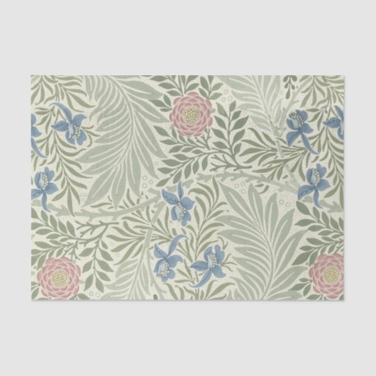 William Morris Larkspur Floral Wallpaper Seidenpapier (Vorderseite)