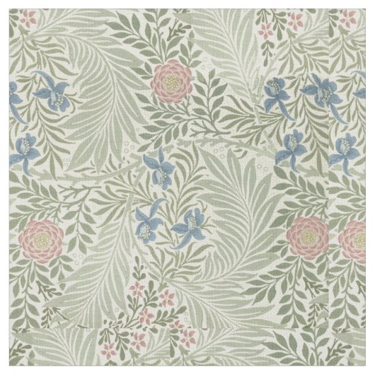 William Morris Larkspur Floral Wallpaper Stoff (Nahaufnahme)