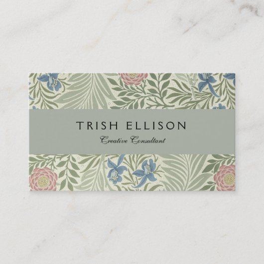 William Morris Larkspur Floral Wallpaper Visitenkarte (Vorderseite)