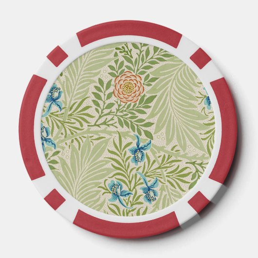 William Morris Larkspur Muster Pokerchips (Rückseite)