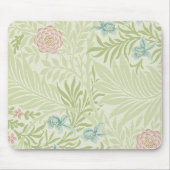 William Morris - Larkspur - Rosa Blume und Blätter Mousepad (Vorne)
