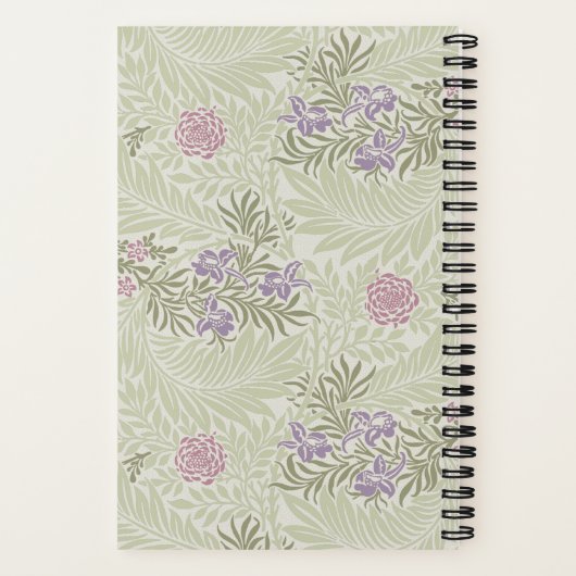 William Morris Lavender & Pink Larkspur Muster Notizblock (Rückseite)
