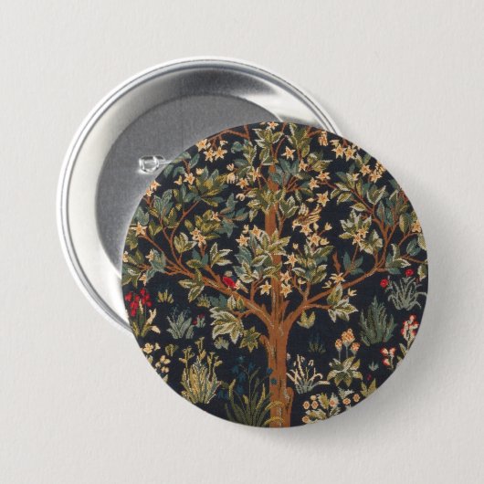 William Morris - Lebensbaum Button (Vorne & Hinten)
