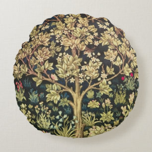 William Morris Lebensbaum Florales Vintage-Kunstwe Rundes Kissen