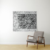 William Morris - Lebensbaum Schwarz-Weiß Wandteppich (Beispiel (Horizontal))