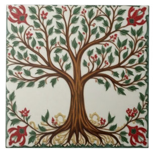 William Morris Lebensbaum Vintage Prä-Rafaelit Fliese