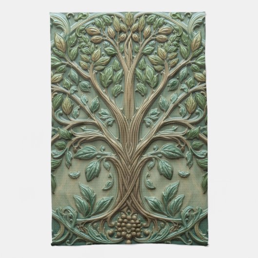 William Morris Lebensbaum Vintage Prä-Rafaelit Geschirrtuch (Vertikal)