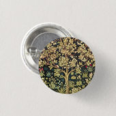 William Morris Lebensbaum Vintage Prä-Rafaelitisch Button (Vorne & Hinten)