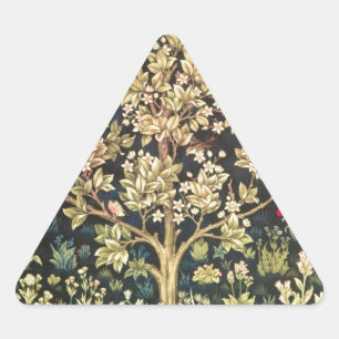 William Morris Lebensbaum Vintage Prä-Rafaelitisch Dreieckiger Aufkleber