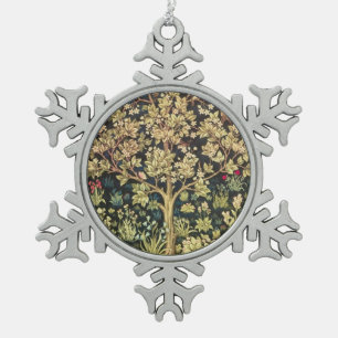 William Morris Lebensbaum Vintage Prä-Rafaelitisch Schneeflocken Zinn-Ornament