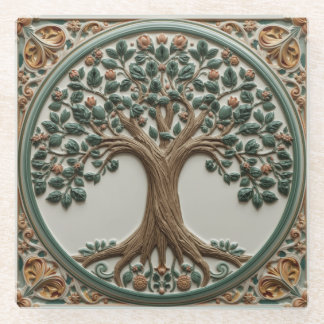 William Morris Lebensbaum Vintage Präraffaelit Glasuntersetzer