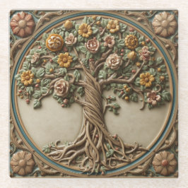 William Morris Lebensbaum Vintage Präraffaelit Glasuntersetzer