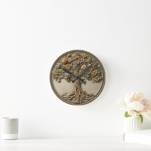 William Morris Lebensbaum Vintage Präraffaelit Runde Wanduhr (Zuhause)