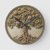 William Morris Lebensbaum Vintage Präraffaelit Runde Wanduhr (Vorderseite)