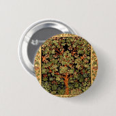 William Morris - Lebensbaummuster Button (Vorne & Hinten)